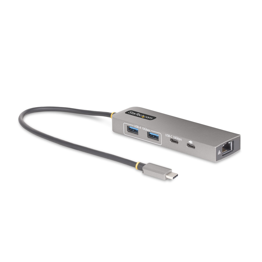 StarTech.com Hub USB-C à 3 Ports Ethernet 2,5 Gbps et Port Power Delivery 100W Pass-Through, USB 3.2 10Gbps, 2x USB-A/1x USB-C, Hub Adaptateur Portabl