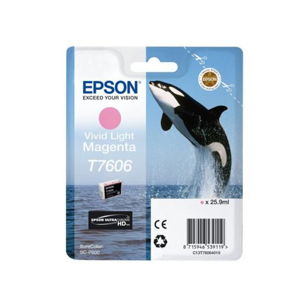 Epson T7606 - 25.9 ml - Magenta vif clair - original - blister - cartouche d'encre - pour SureColor SC-P600