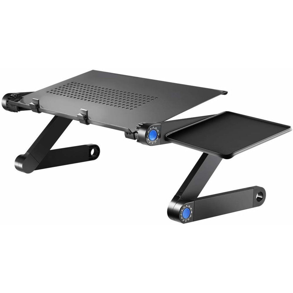DLH Support ergonomique - table de lit pliable pour ordinateur portables et tablettes, Supports de Laptop, Noir, Aluminium, 1,16 kg, 590 mm, 270 mm DY