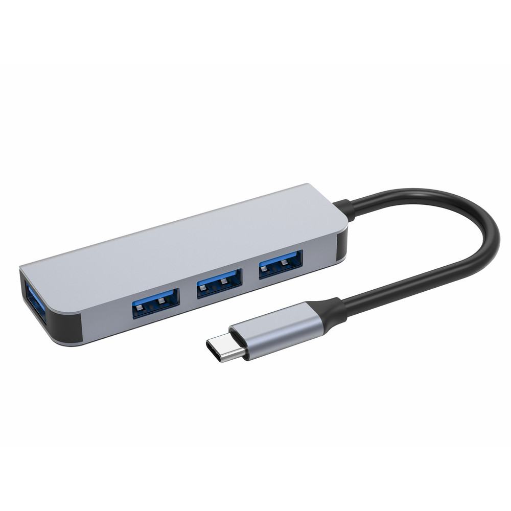 DLH HUB USB-C : 4x USB-A, USB Type-C, USB 3.2 Gen 1 (3.1 Gen 1) Type-A, 5000 Mbit/s, Aluminium, 0,13 m, 83 mm DY-TU5195