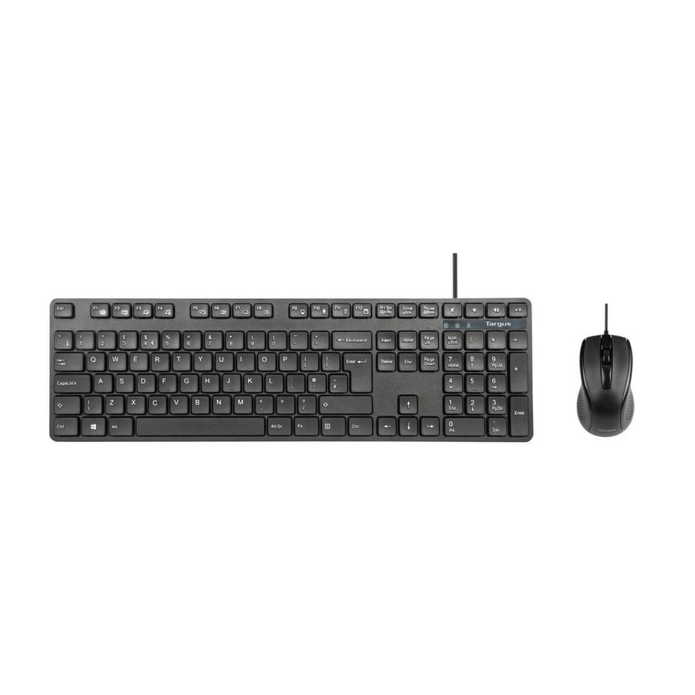 Targus AKM622FR, Taille réelle (100 %), Avec fil, USB, AZERTY, Noir, Souris incluse
