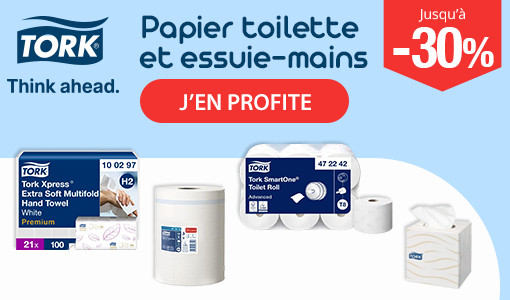 Papier toilette et essuie-mains Tork
