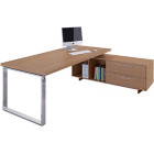 VCM Scrivania in legno Tavolo per computer Lona U Alu Silver (110 x 50 x 76  cm) - digitec