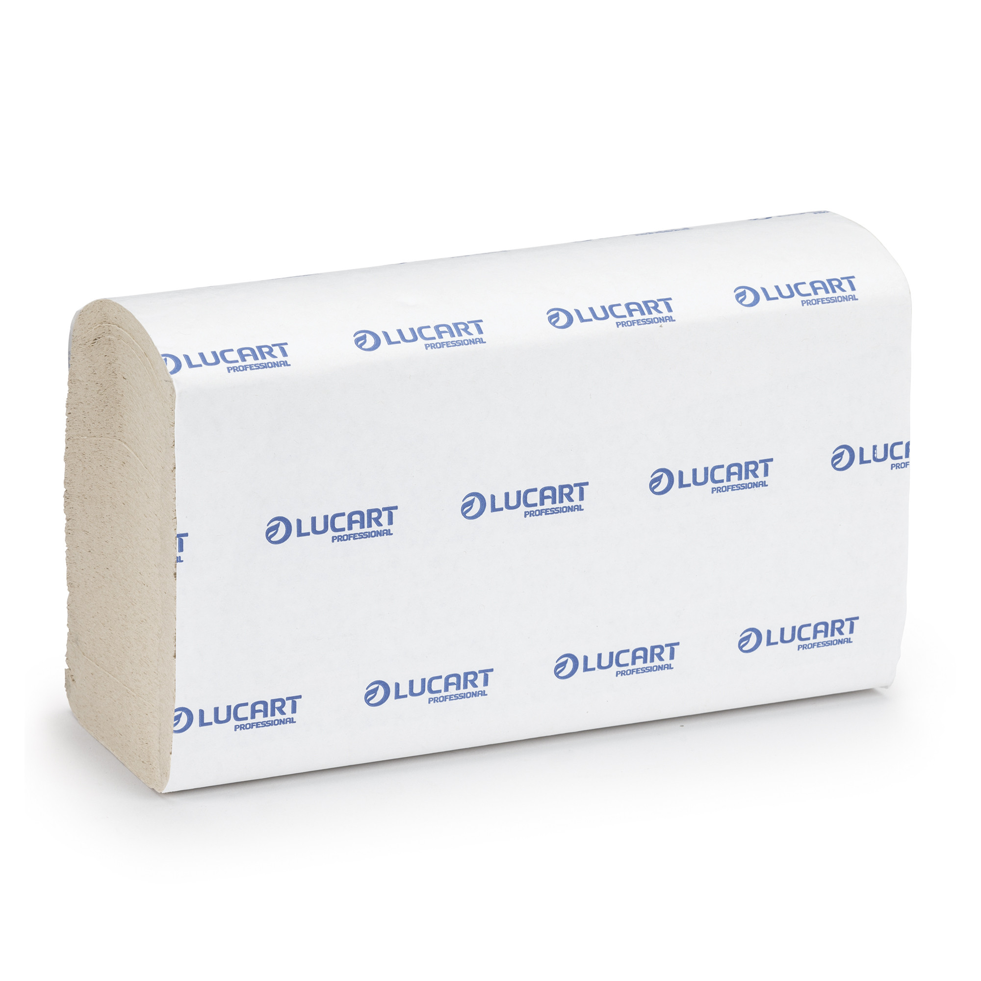 Lucart Essuie-mains recyclés pliés EcoNatural 200 feuilles - Lot de 15 paquets 200 feuilles