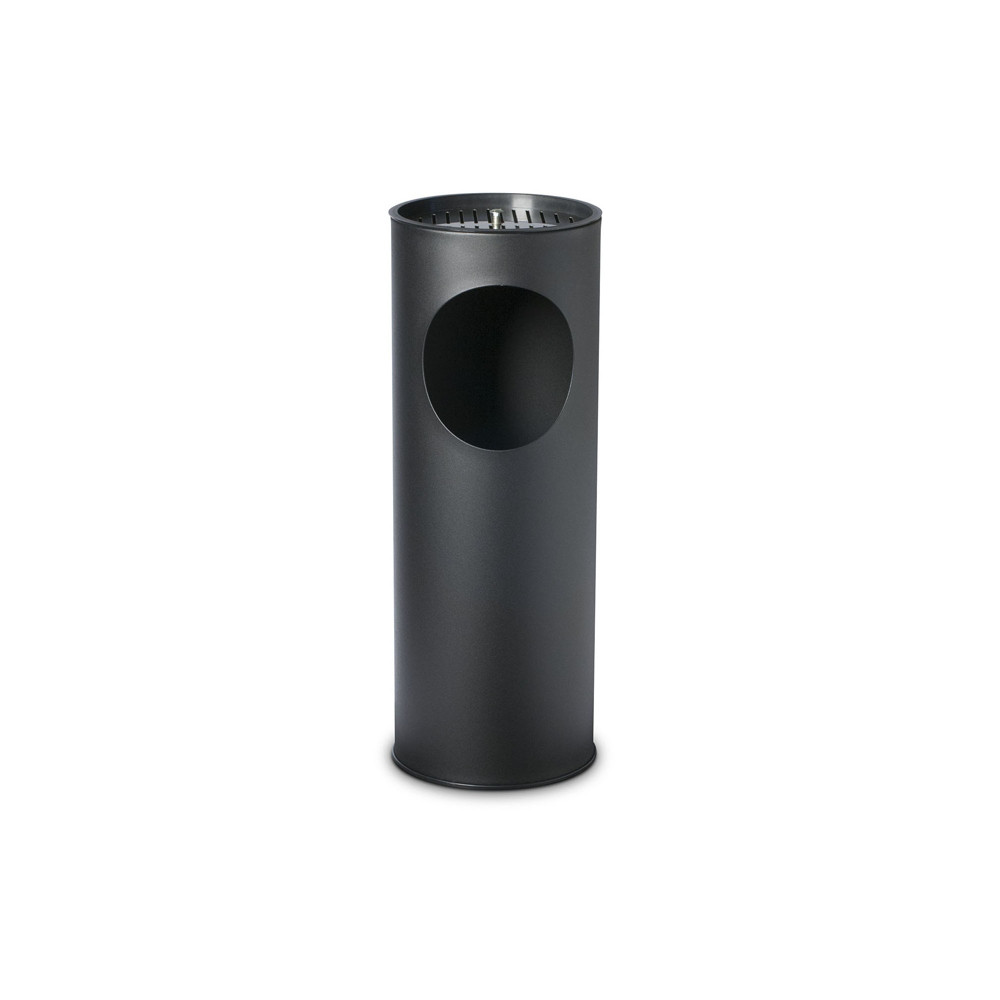 Poubelle cendrier 15l pour espaces fumeurs avec touffoir mgots - Noir