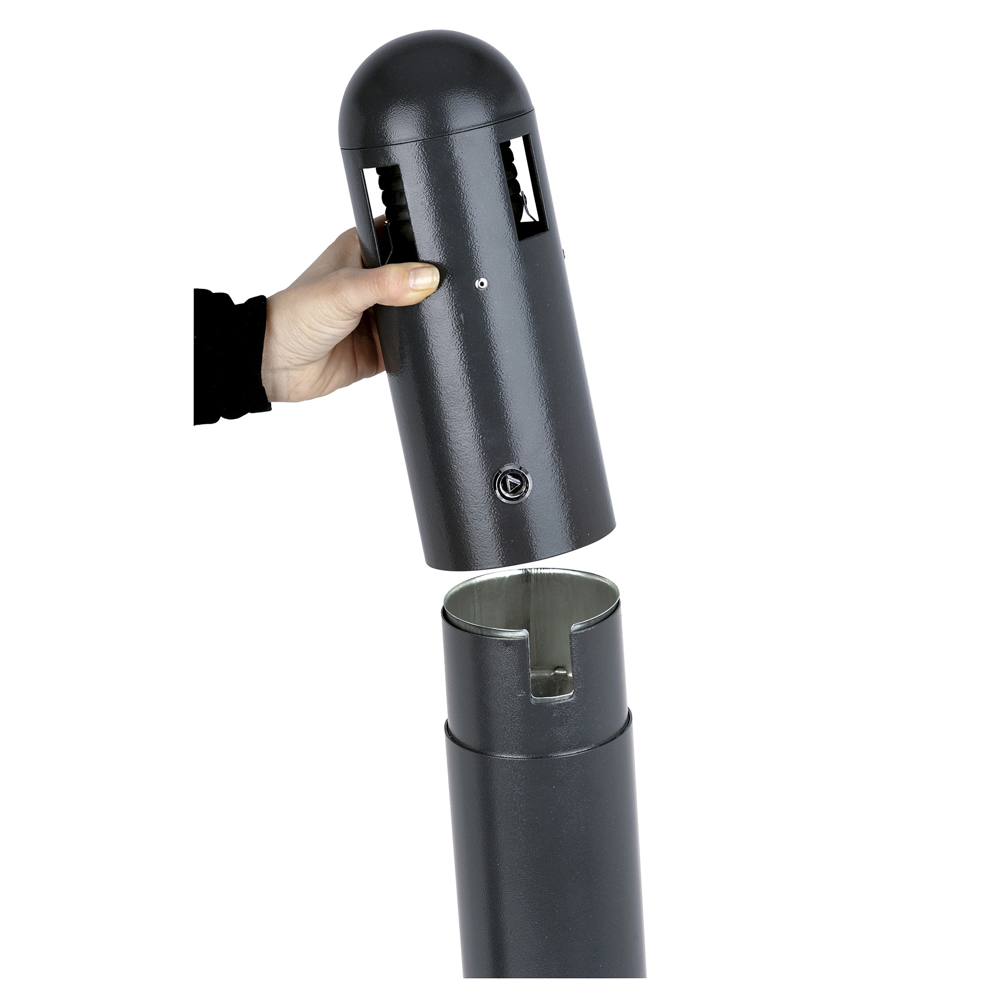 Probbax Cendrier tube d’extérieur à fixer avec liner - 3L