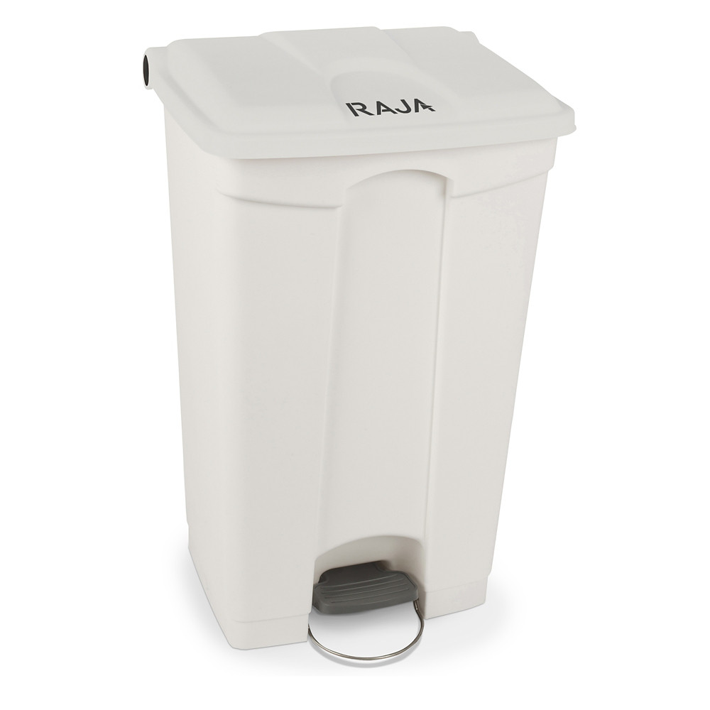 RAJA Poubelle  pdale en plastique 90L blanc