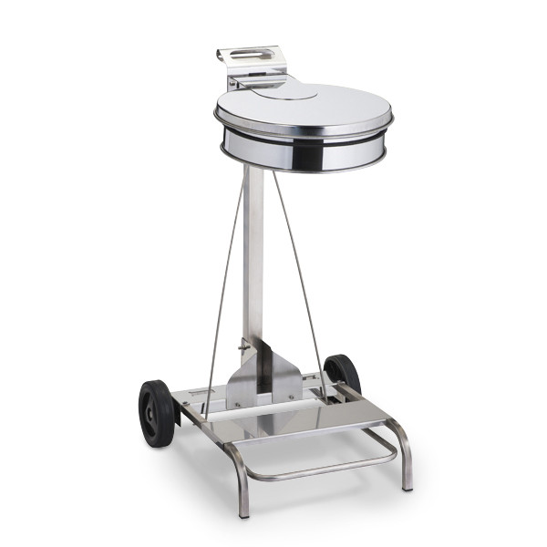 Support-sac mobile à pédale 110 L inox
