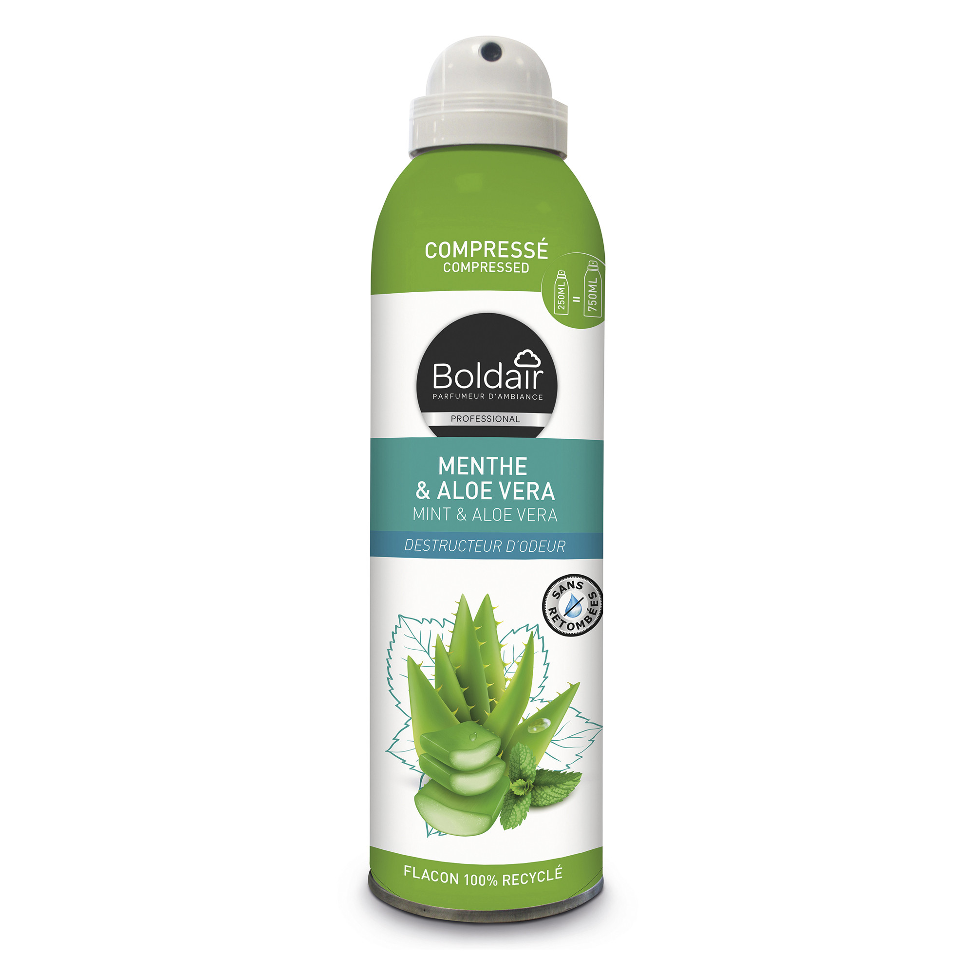 Désodorisant d'intérieur BOLDAIR Compressé Destructeurs d'odeurs & parfumant Vapo 250ml Parfum et aloé vera - vue 2