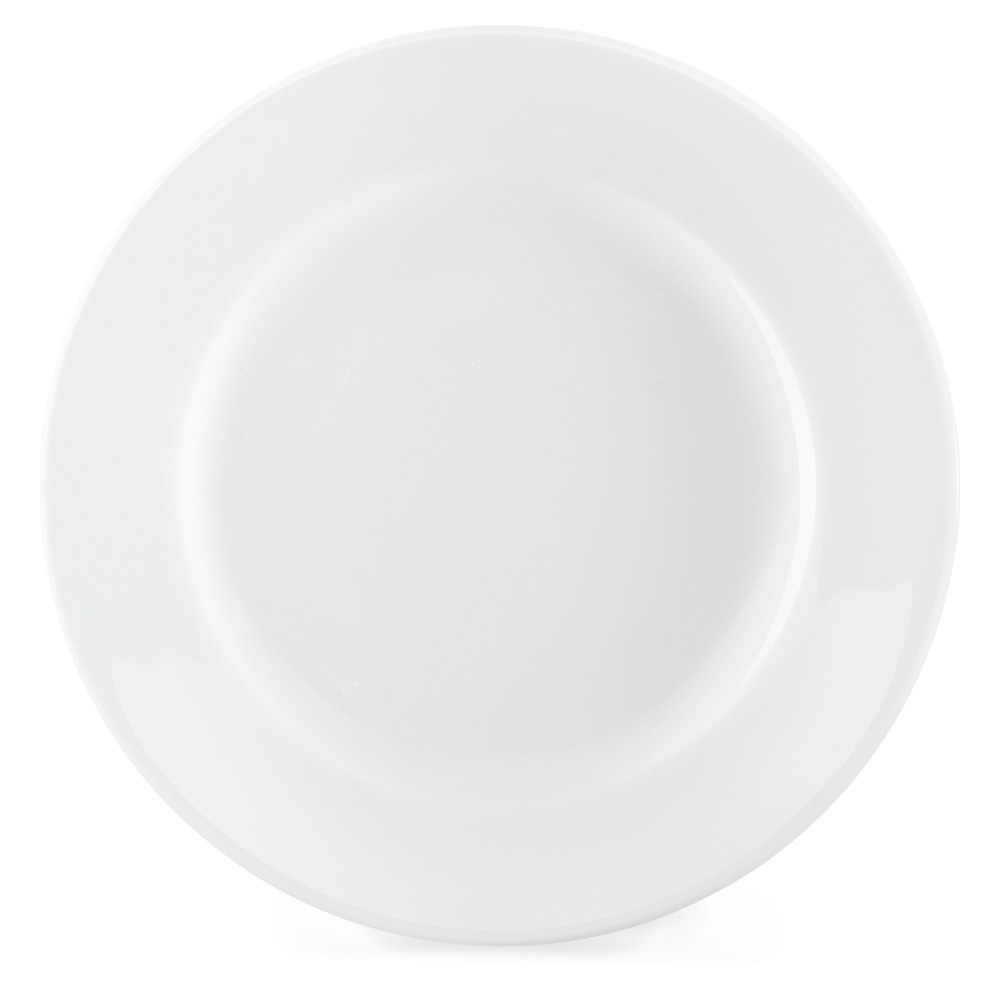 Assiette plate en porcelaine diamtre 20 cm - Blanc - Lot de 12