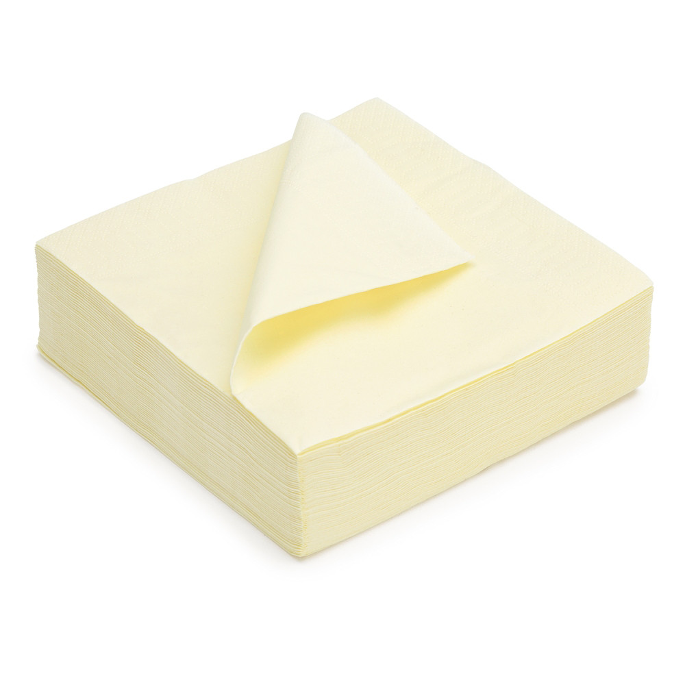 Serviettes de table jetables 33 x 33 cm Crme - Lot de 50