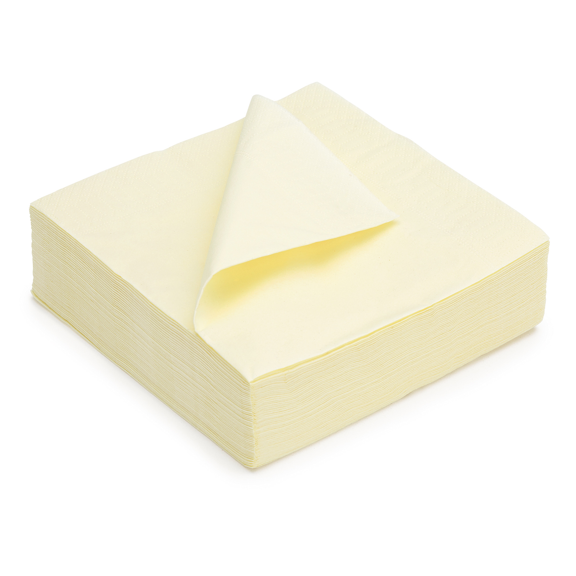 Serviettes de table jetables 33 x 33 cm Crème - Lot de 50