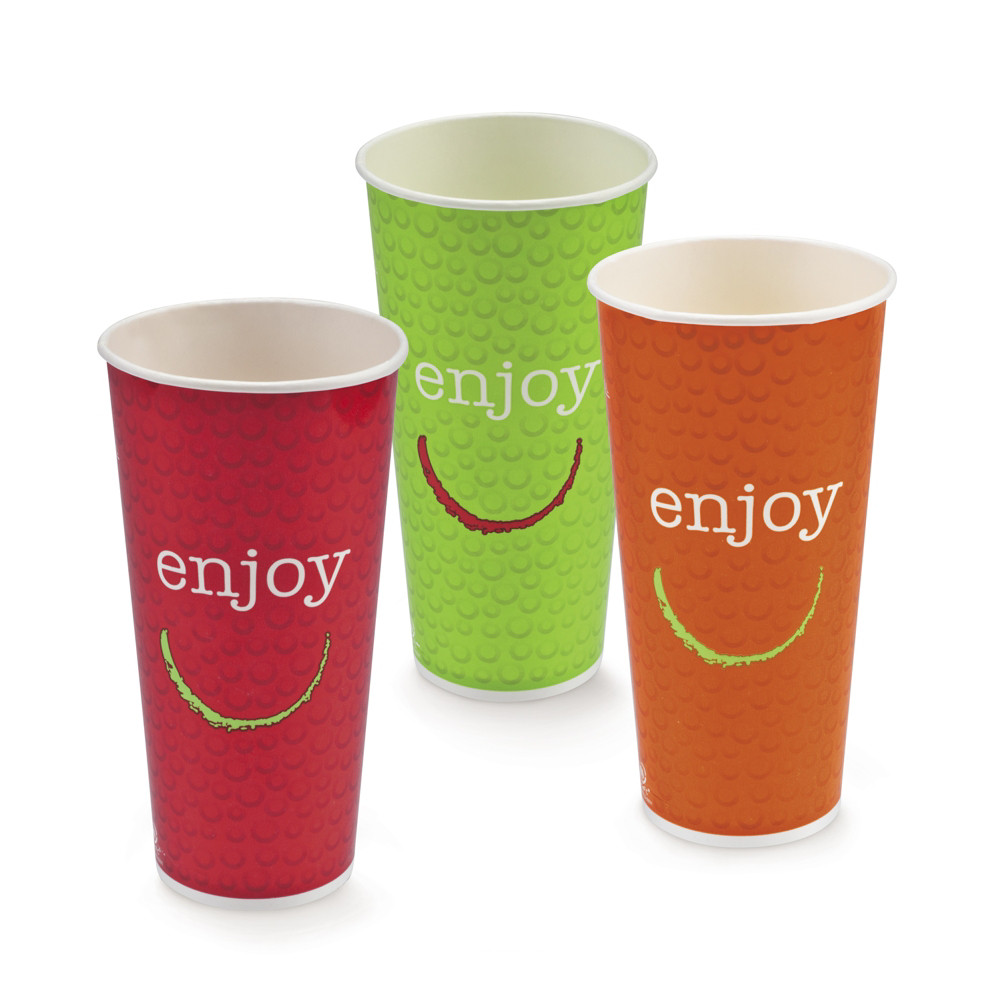 Huhtamaki Gobelet en carton recyclable Enjoy 50 cl couleurs assorties - Lot de 50