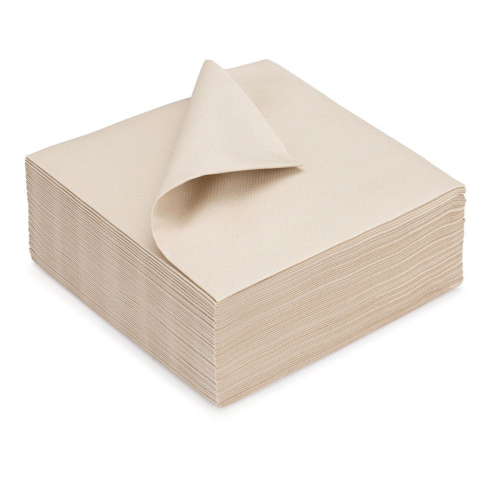 Serviettes de table jetables aspect tissu 40 x 40 cm Taupe - Lot de 50