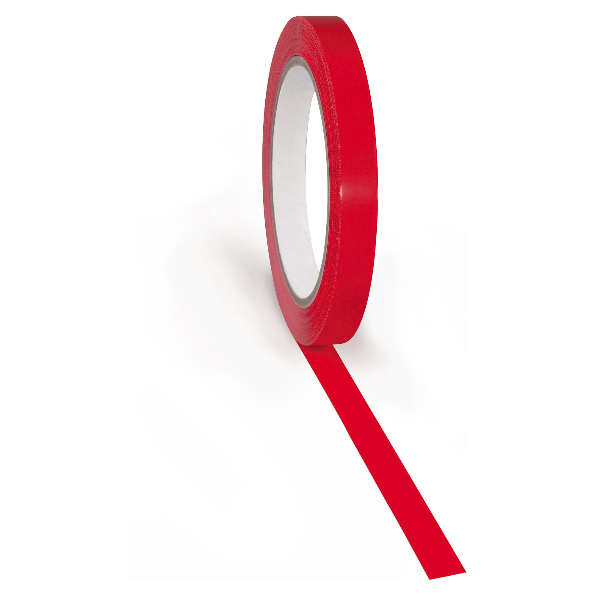 RAJA adhésif d'emballage petite largeur Rouge en PVC 37 microns 12 mm x 66 m