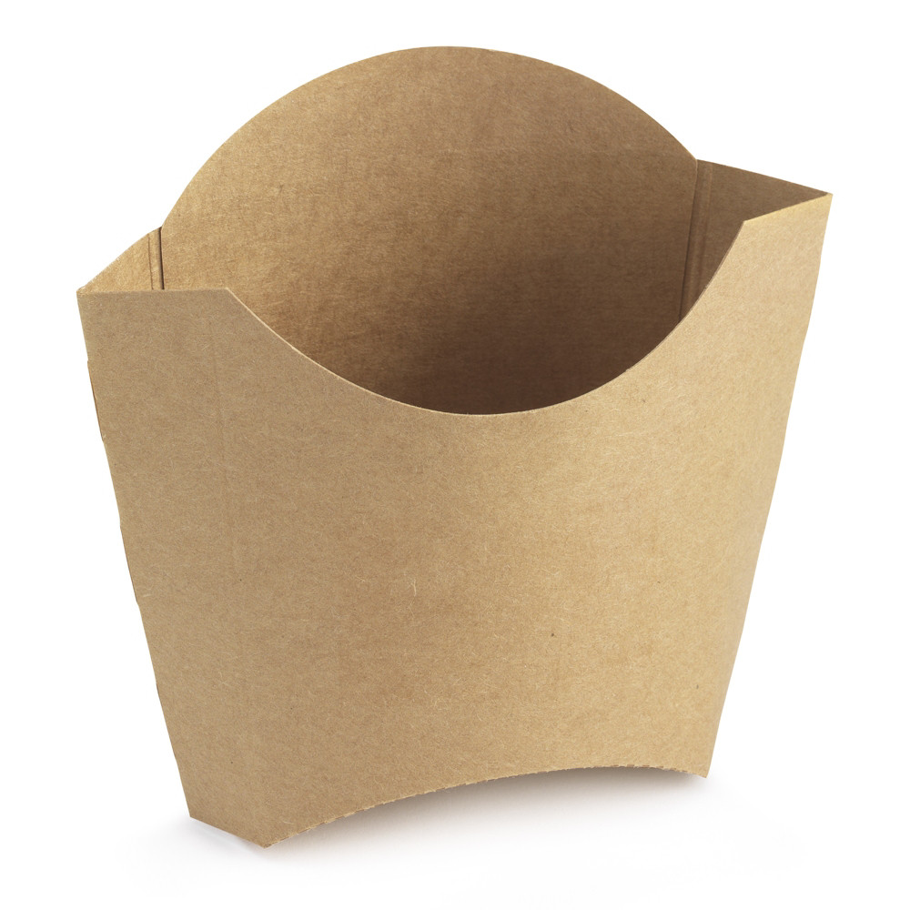 Cornet  frites en carton 16cl kraft brun - lot de 100
