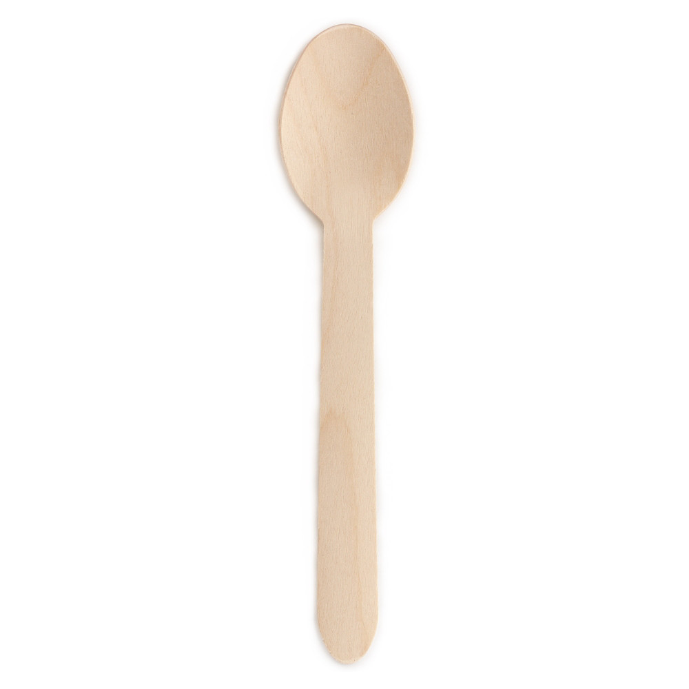 Grande cuillre en bois L. 16 cm - Lot de 50