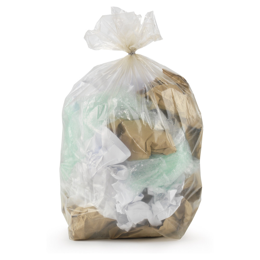 Sac poubelle 110L recycl - Transparent - Lot de 200