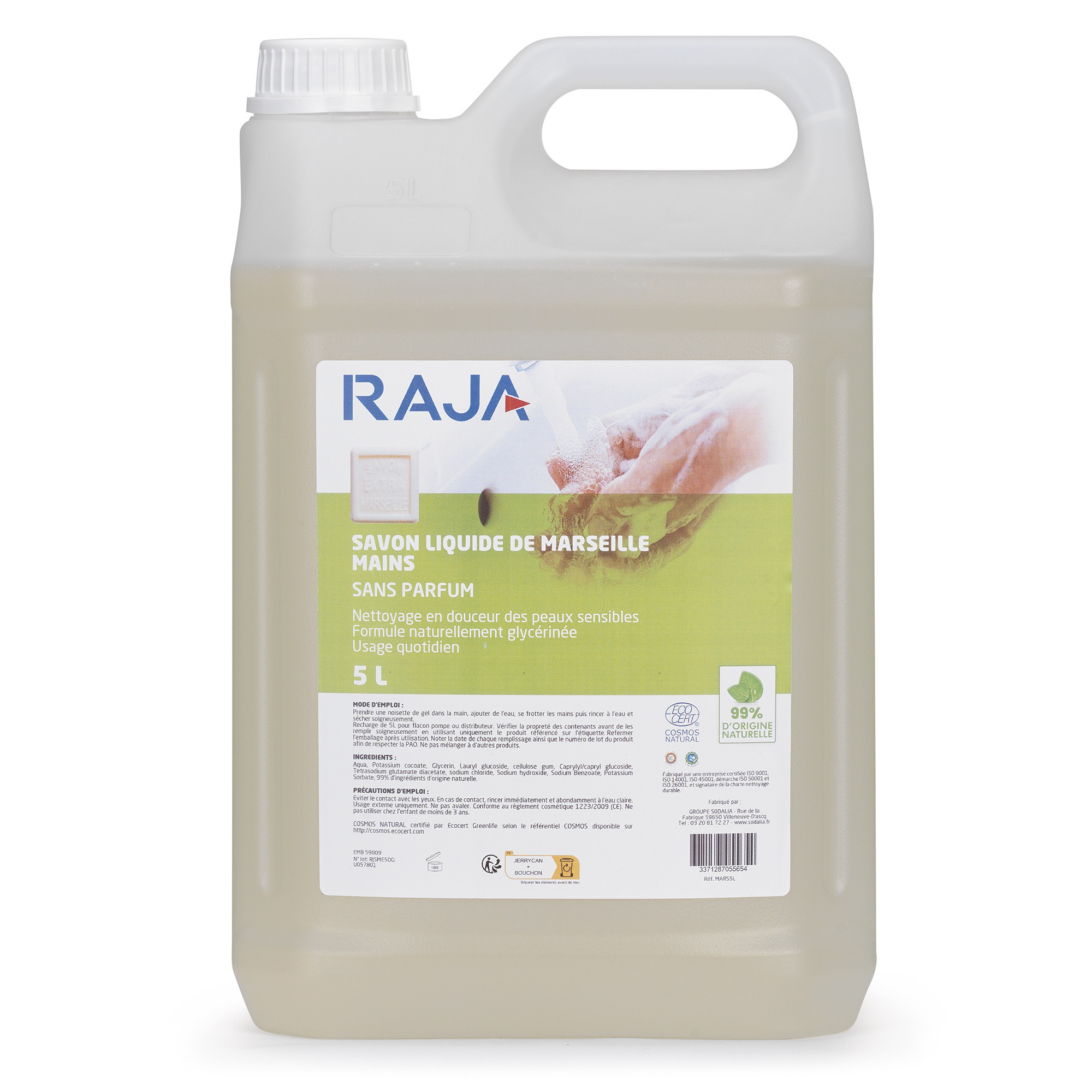 RAJA+Savon+de+Marseille+liquide+pour+les+mains+Bidon+5l+sans+parfum