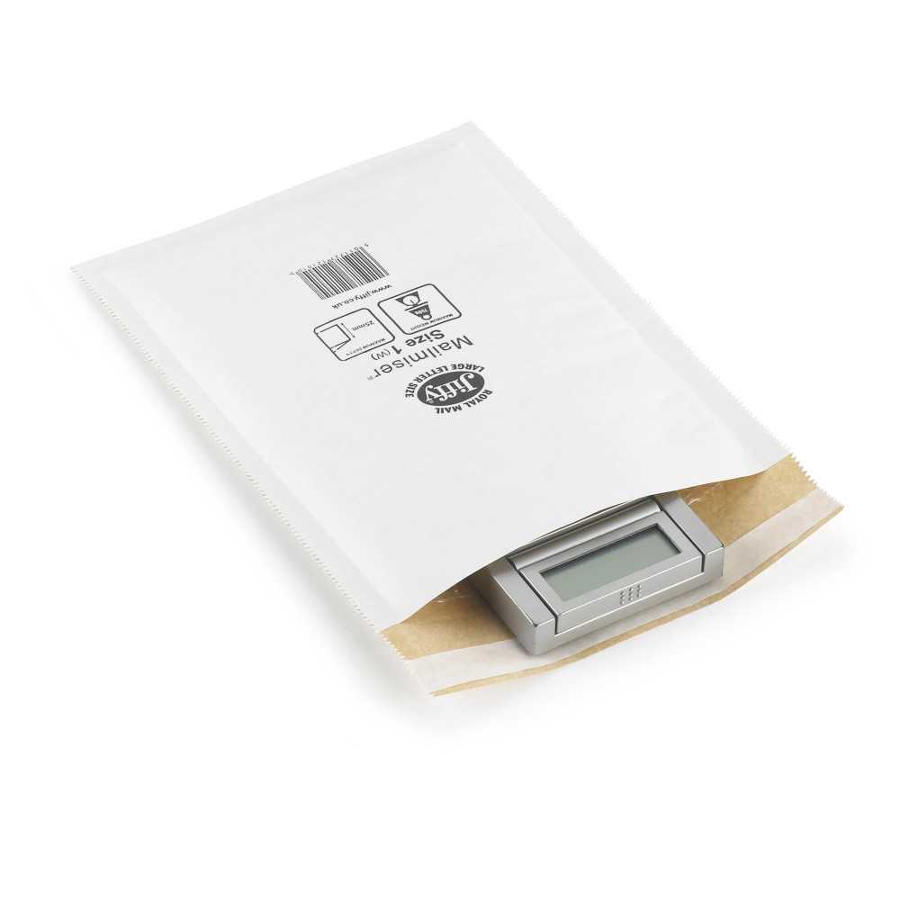 Mailmiser White Jiffy Bags, 170x245mm, Pack Of 100 Fiveworks