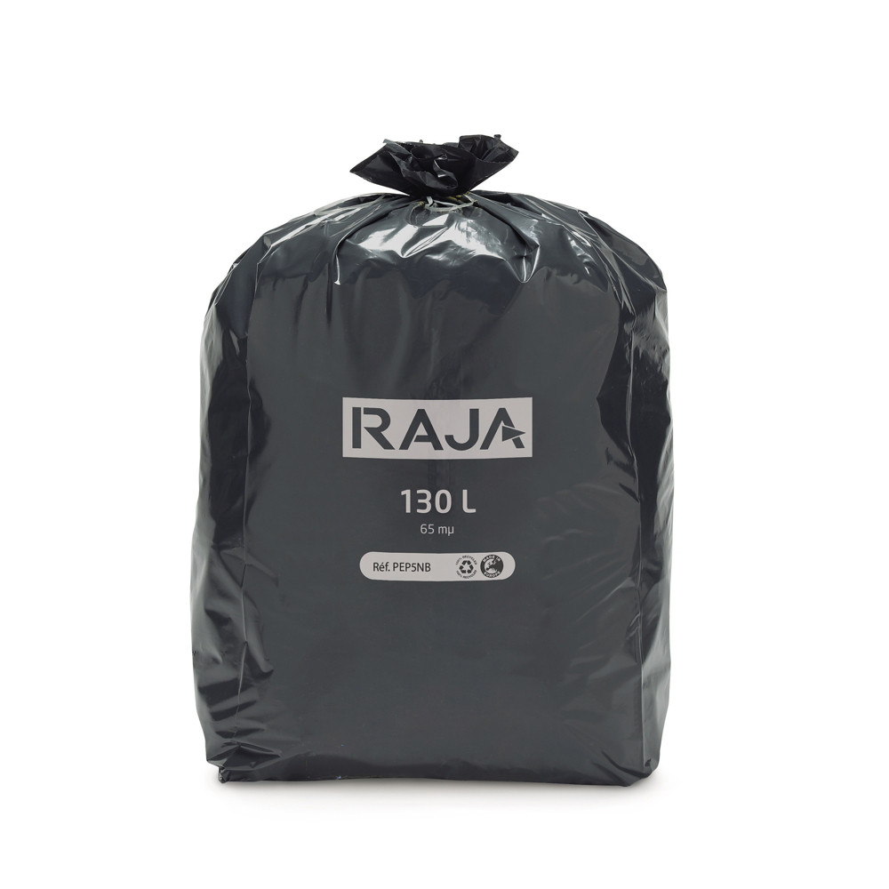 RAJA Sac poubelle 130L noir - Lot de 100