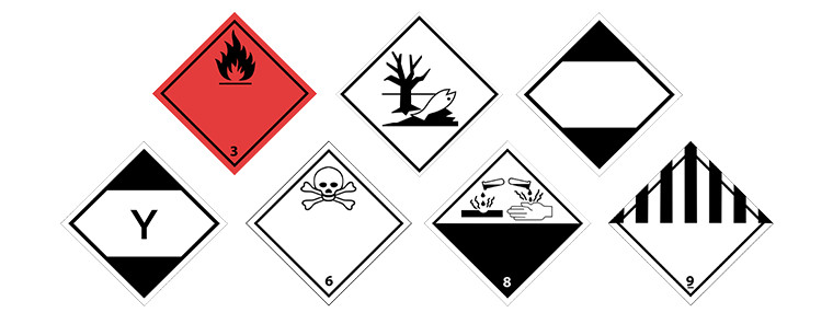 Etykiety do transportu materiałów niebezpiecznych