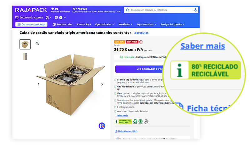 Caixa americana de canelado triplo