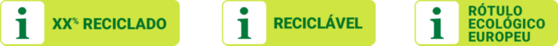 XX% RECICLADO, RECICLÁVEL, RÓTULO ECOLÓGICO EUROPEU