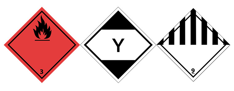 Hazardous materials shipping labels