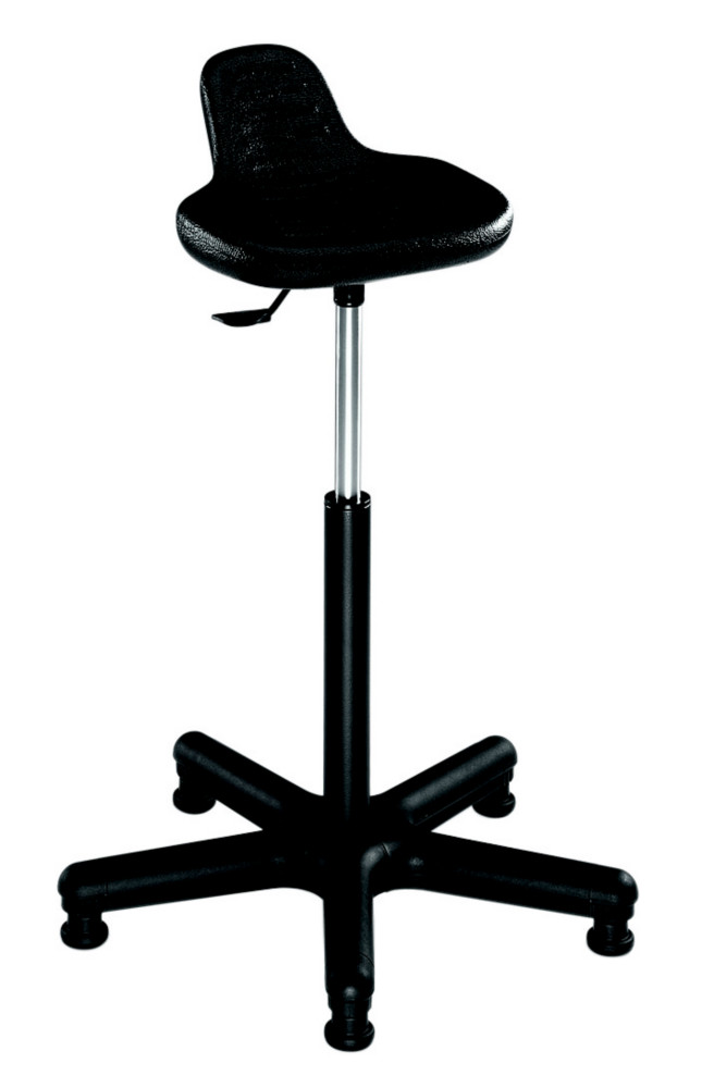 Tabouret assis-debout polyurthane sur patins - Hauteur rglable 54  80 cm - Noir