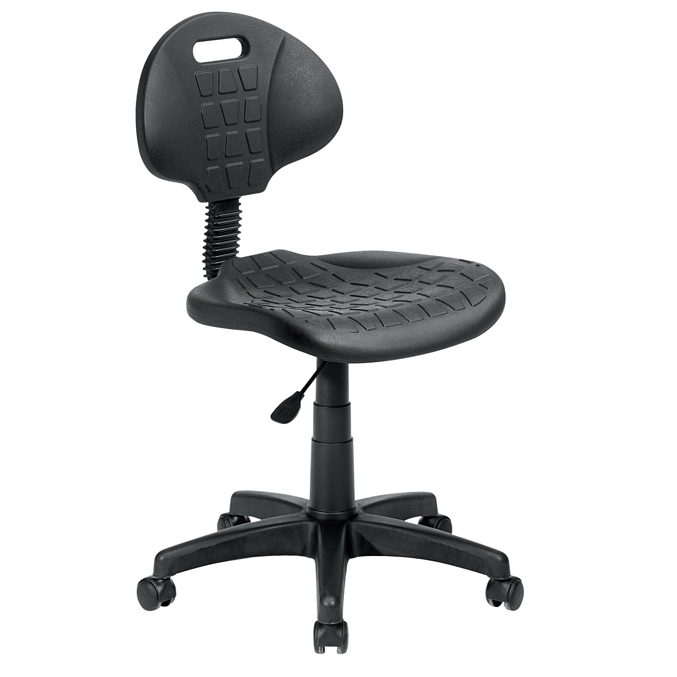 Siège standard Polyuréthane Hauteur ajustable À roulettes Noir