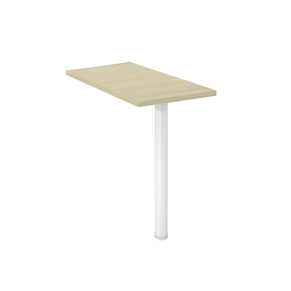 Retour Direction Actual - L.80 x P.43 cm - Plateau Chne naturel -  Pied Blanc