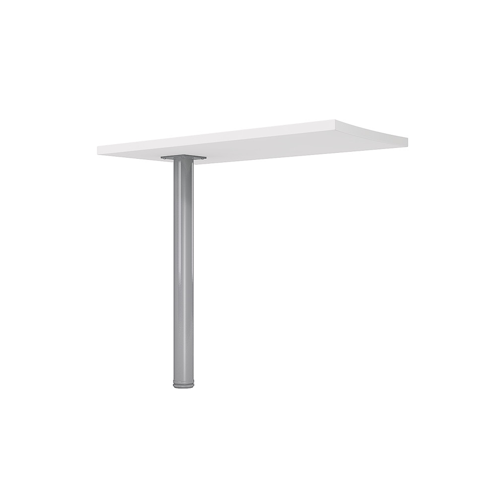 Retour Direction Actual - L.80 x P.43 cm - Plateau Blanc -  Pied Aluminium