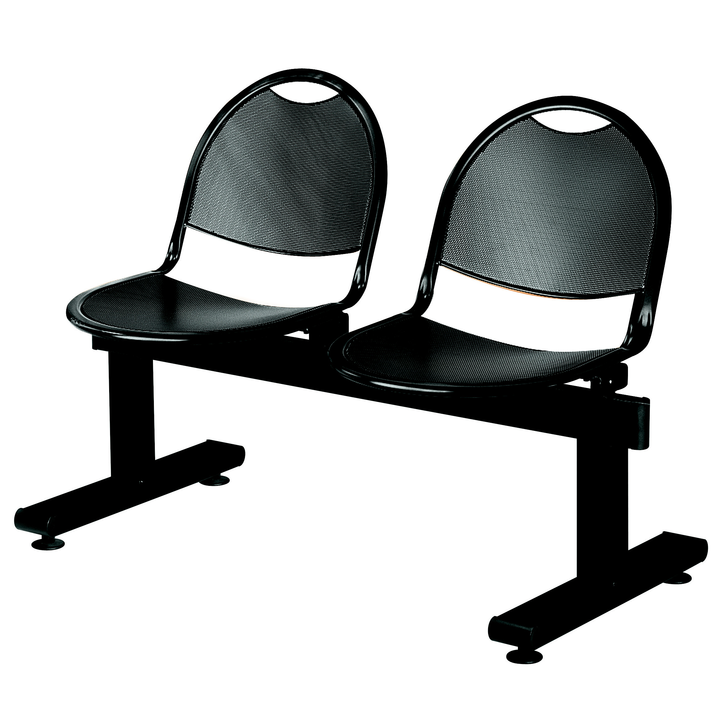 Siège sur poutre métal d'accueil AXIL 2 places Noir