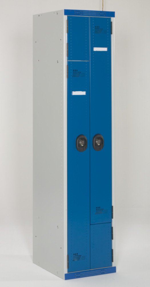 Vestiaire mtal Z - L.40 cm - Corps Gris - Portes Bleu