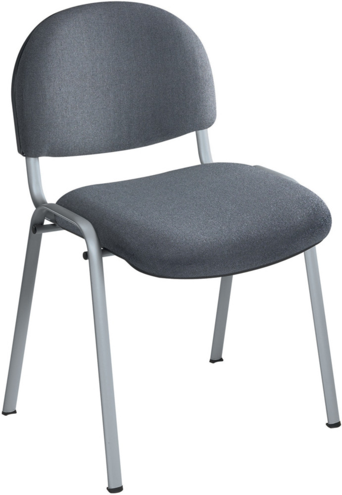 Chaise runion et visiteur Prima - Tissu rembourr - Anthracite - Pieds Aluminium