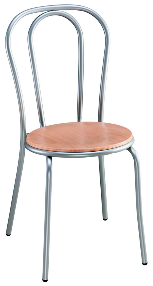 Chaise collectivits Bistrot Bois htre - Pieds mtal Alu