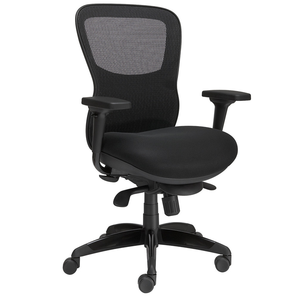 Fauteuil de direction OCTOPUSSY Tissu polyester Noir Hauteur rglable - Accoudoirs Dossier Roulettes
