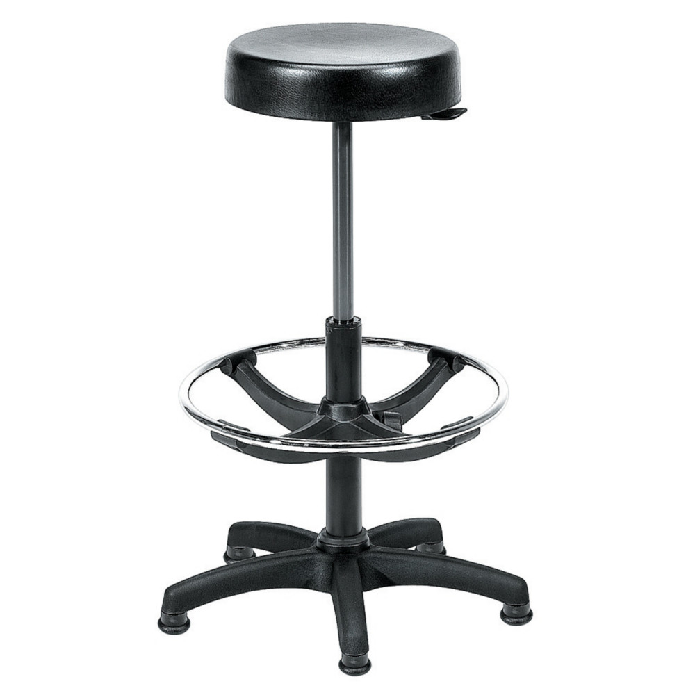 Tabouret haut Budget polyurthane noir  patins rglable de 55-80 cm