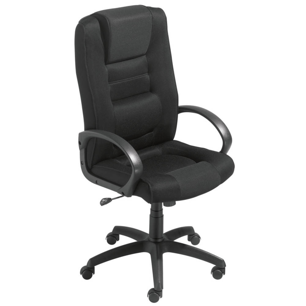 Fauteuil direction Capital Confort Tissu Noir Hauteur rglable - Accoudoirs Dossier Roulettes