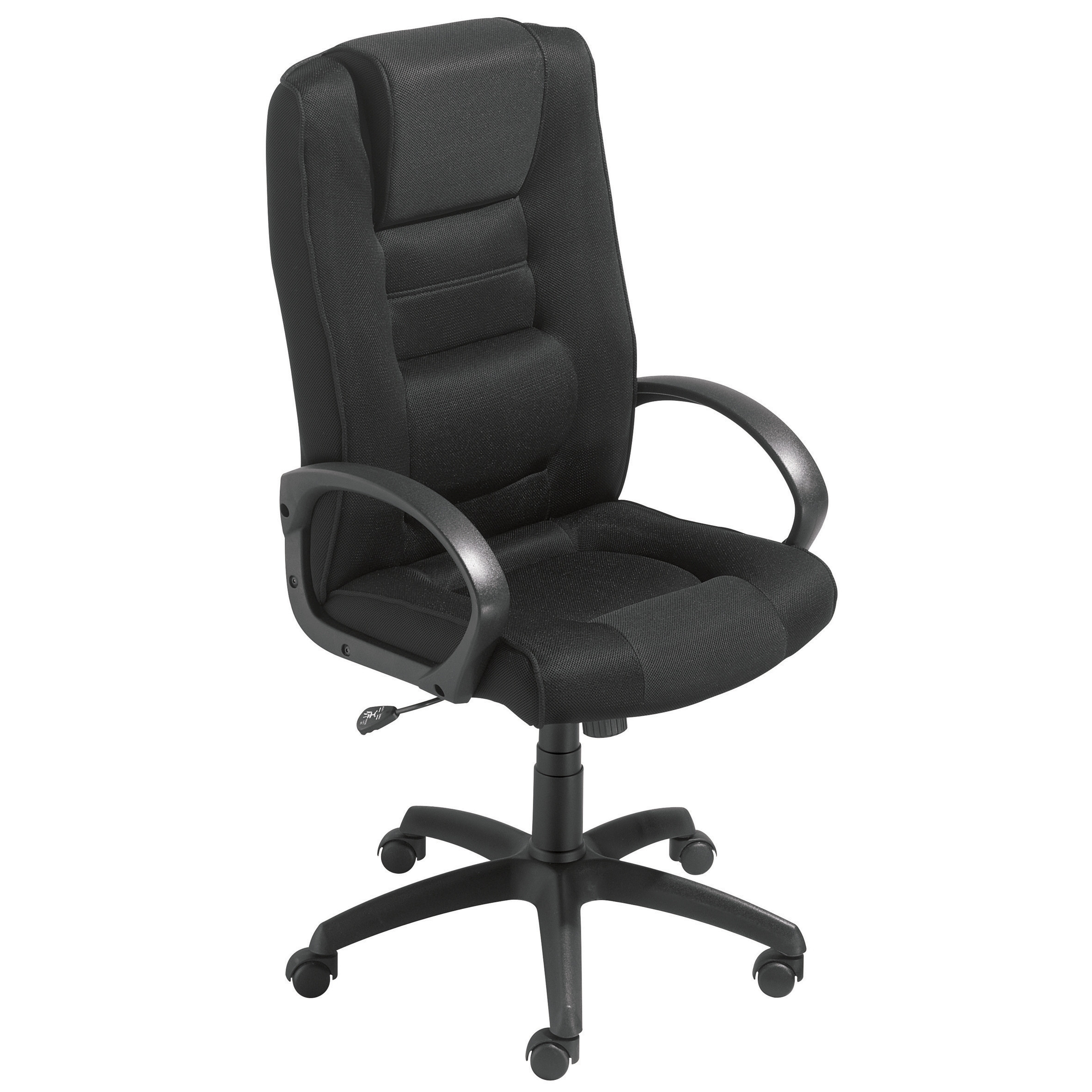 Fauteuil direction Capital Confort Tissu Hauteur réglable - Accoudoirs Dossier Roulettes - Noir