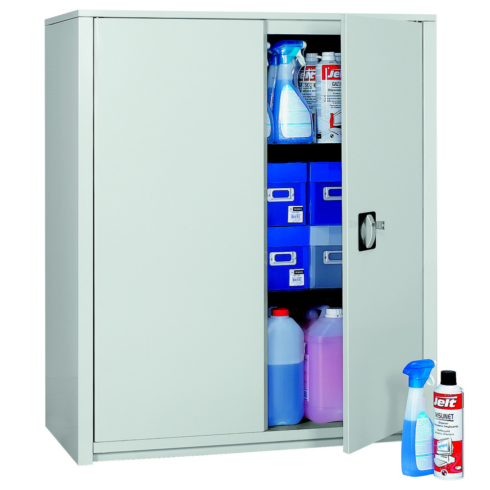 Armoire mtal Classtout - A portes battantes - H. 100  x  L. 90 cm - Corps Gris - Portes Gris