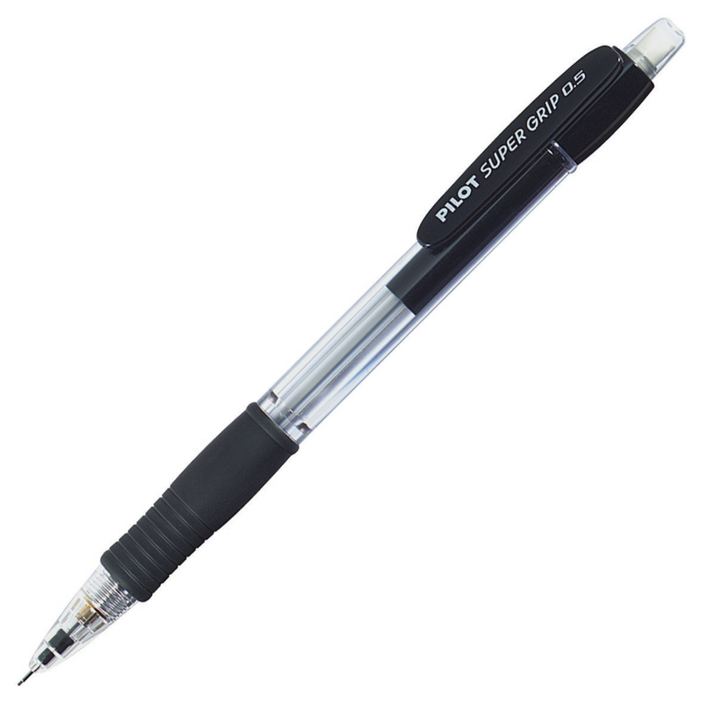 Pilot SuperGrip, porte-mines, mine HB de 0,5mm, corps noir avec zone de prhension