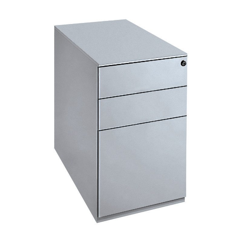 Caisson mtal hauteur bureau Universal 3 tiroirs - P. 80 cm - Aluminium