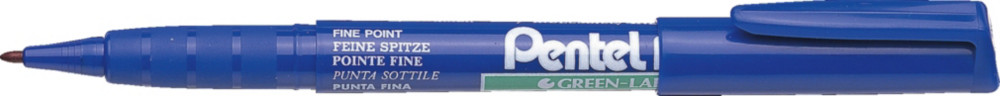 Pentel NMS50 - Marqueur permanent Green Label pointe fine 2 mm - Bleu