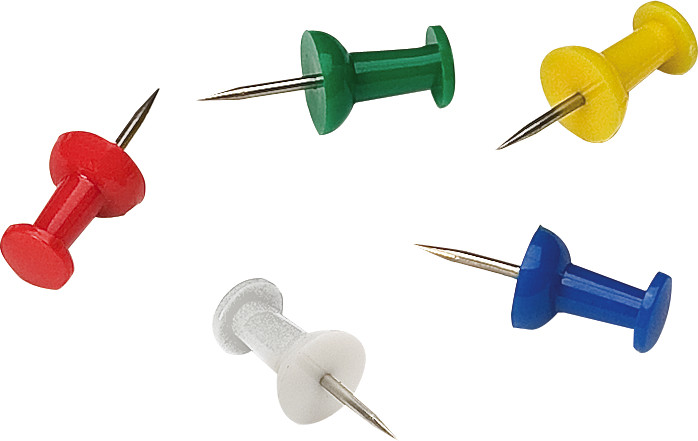 RAJA Punaises pingles de signalisation - Bote de 100 coloris assortis