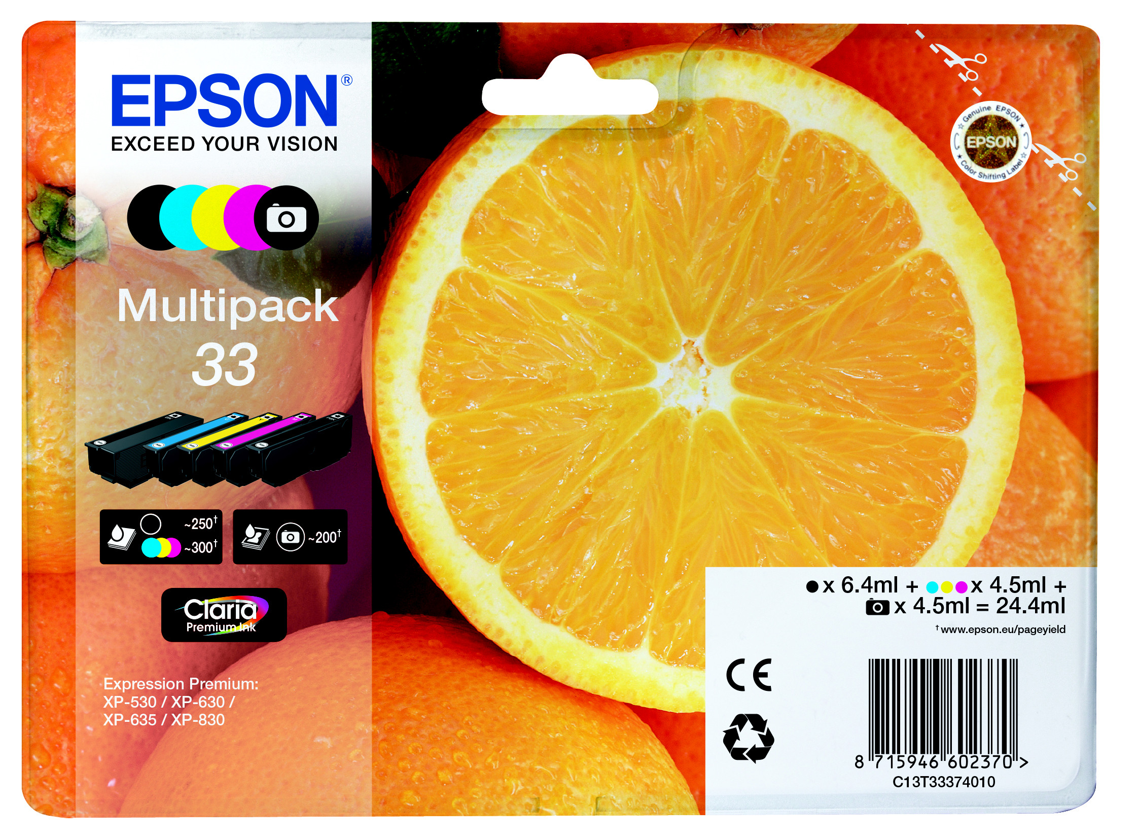Epson Oranges 33 Multipack C13T33374011 - vue 9
