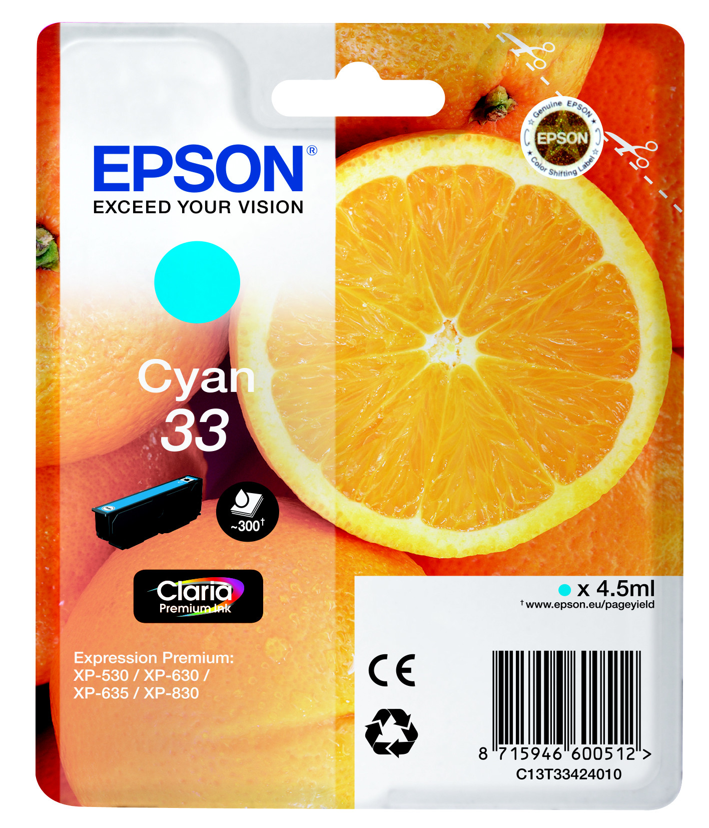 EPSON Cartouche dencre T3342 Cyan Oranges C13T33424012 - vue 8