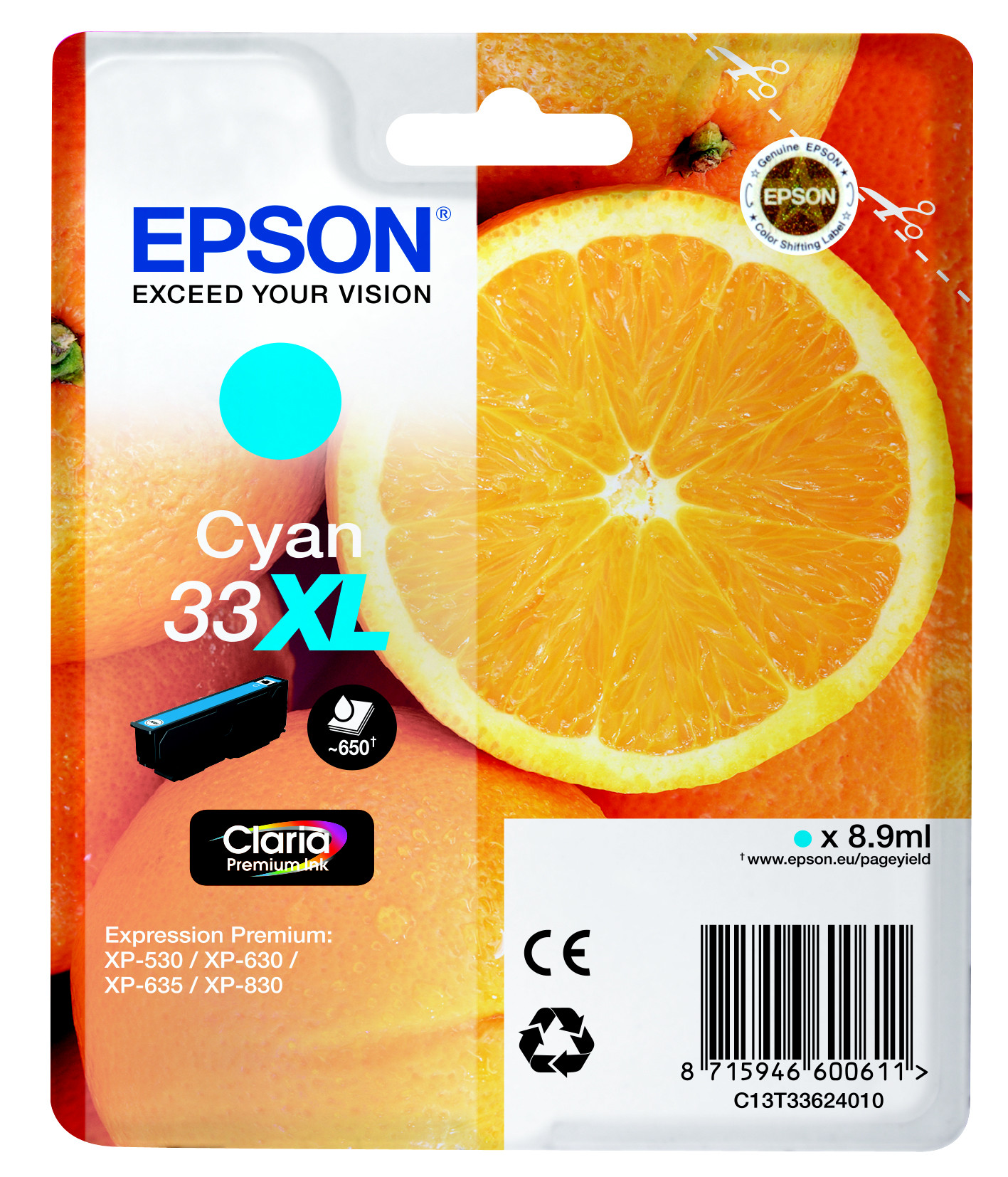 EPSON Cartouche dencre T3362 Cyan Oranges C13T33624012 - vue 10