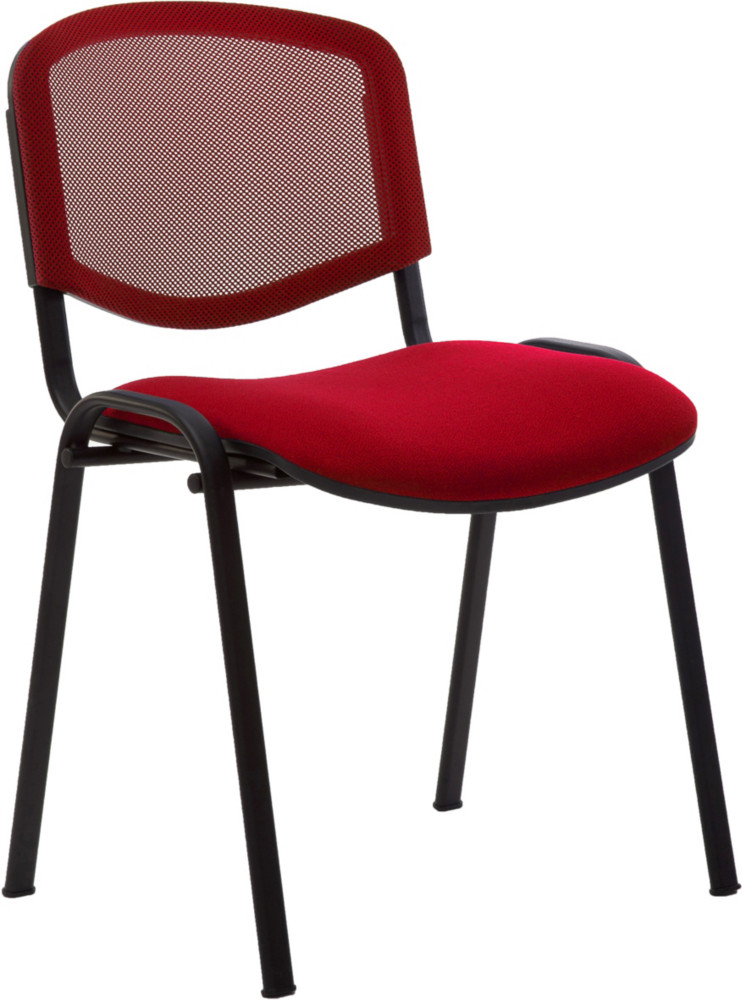 Chaise  de runion et visiteur First Maille filet tissu -  Rouge